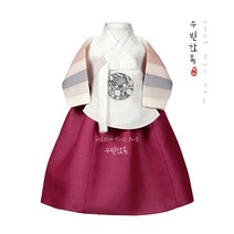 (백일 1~15세)지호여아한복 백색색동당의/11종치마