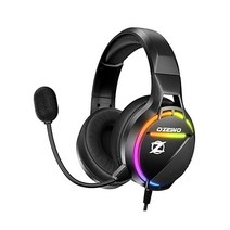Ozeino ZW3 PS4 PS5p 게임 헤드셋 3D 스테레오 서라운드 노이즈 취소 마이크 가벼운 편안함 Xbox One 스위치용 RGB 다이내믹 조명