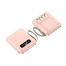 소형 휴대용 발전기 Raxfly 20000mAh 휴대용 보조베터리 네 케이블 디지털 디스플레이 아이폰 14 13 안드로, 01 1PC White_02 10000mAh