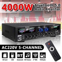 av 리시버 앰프 엠프 블루투스 매장용 AV 올인원 진공관 555bt 4000w 5ch 홈 시어터 12v 홈 파워 오디오 스테레오 amplificador fm usb sd, 220v