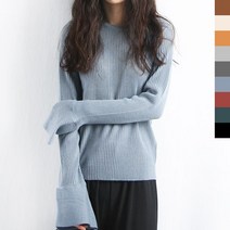 JQD 여자나팔소매골지니트티 3046