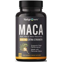 유기농 마카 뿌리 파우더 캡슐 1500mg 옐로우 레드 블랙마카 혼합추출물이 포함된 유기농 마카 뿌리 분말 캡슐 비건보충제 미국 직배송 헬스보충제 근손실방지 근지구력 향상, 고유수량개