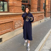 JUST FEEL!NG 아노락원피스 가을 겨울 루즈핏 뽀글이 롱 포근따뜻 빅사이즈 긴팔 고퀄 리티 롱원피스 오버핏후드티 기모 후드 은은한루즈핏 캐주얼 원피스 맨투맨