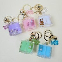 Care bear 6color 케어베어 키링 열쇠고리 백참 인형 곰돌이 어린이집선물 유치원생일선물 답례품 선물제작 이니셜키링, 퍼플