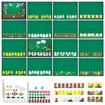 환경꾸미기 펠트 울타리 모음 벨크로 찍찍이 학교 유치원 융 칠판 신학기 게시판 꾸미기 봄 소품, 나팔꽃 울타리 대