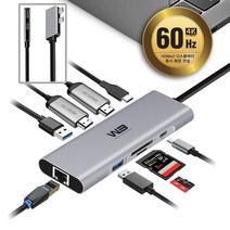 W3 듀얼 C타입 USB 멀티 허브 9포트 맥북 썬더볼트3 포트 전용