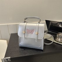 실버 나비 백팩 인조가죽 여성가방 대용량 가방