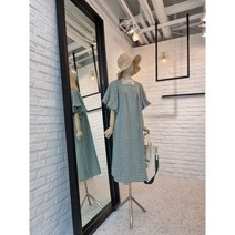 [반다리] 스퀘어 벌룬 소매 지지미 롱원피스