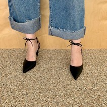 사이드오픈 리본 스트랩힐 스틸레토 하이힐 8cm