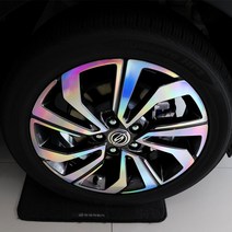 카주아 티볼리 에어 18인치 차량용 휠스티커 홀로그램 타이어 튜닝 스티커, 유광화이트, 1개