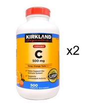커클랜드 츄어블 비타민C 500mg 500정, 2병