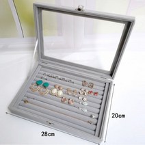 벨벳 유리 반지 귀걸이 보석 디스플레이 정리 상자 트레이 홀더 보관 케이스
