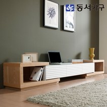 동서가구 솔트 갤러리 확장형 거실장 TV다이 msb002, 오크+화이트