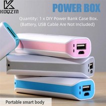 파워뱅크 자작배터리 캠핑용배터리 휴대용 멀티 컬러 USB 보조베터리 케이스 18650 스위트 배터리 외부 DIY, 01 Black_01 보편