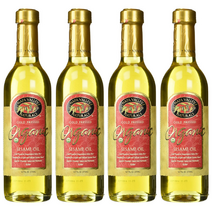 Napa Valley Naturals 나파벨리 네추럴스 냉간압착 오가닉 참기름 (375ml) 4팩 Organic Cold Pressed Sesame Oil, 375ml