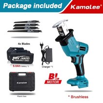 무선전동톱 전기 원형 경량 고출력 Kamolee-3600W 12000SPM 브러시스 무선 전기 왕복 톱 가변 속도 금속 목, 04 Two Bat Brushless_01 미국