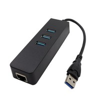 USB To RJ45 이더넷 어댑터 네트워크 카드 3 포트 3.0 허브 10/100Mbps Lan 인터넷 케이블 (Macbook Mac 데, 01 Black
