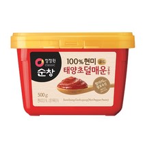 청정원순창 100% 현미 골드 태양초 덜매운 고추장, 500g, 4개