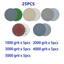 25/30/50pcs 3 인치 75mm 샌딩 디스크 습식/건식 샌드페이퍼 320/400/600/800/1000/1500 그릿 후크 루프 라운드 샌더 디스크, 25pcs b