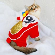 강아지한복 Spring Festival Funny Dog Clothes Year&39;s Pet Chinese Costume Dance Lion Party Red Luck, 01 S
