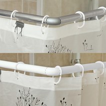 샤워커튼봉 u자 ㄱ자 ㄷ자 욕실봉 곡선 레일 샤워봉 파티션 걸이, 알루미늄