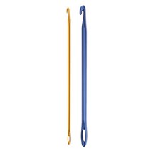 GHSHOP 2Pcs 아프가 니 스탄 크로 셰 뜨개질 후크 뜨개질 바늘 손 니트 도구 구멍 2.75mm 6mm, 골드 블루, 금속