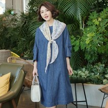조이마담 ON1379 핀턱 스티치 데님 원피스