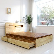 슐 미엘 LED 원목 서랍 수납 온열 황토보료 황토볼 흙침대 Q 퀸 SL151
