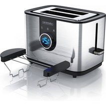 Arendo 아렌도 스테인리스 스틸 2구 토스터기 6단계 굽기 850W