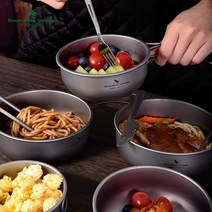 티타늄 쿠커셋트 코펠 피크닉 조리도구 캠핑용품, 5종 세트(수납 가방 포함)