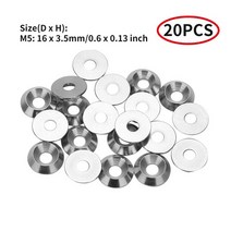 특수 와샤20Pcs M3/M4/M5 304 스테인레스 스틸 콘 컵 헤드 스크류 가스켓 원추형 와셔 심 보강 링, 03 M5 304