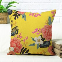 플라워 패턴 꽃 화려한 디자인 사각 쿠션 소파 침실, 정사각쿠션F 43X43cm