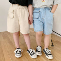돌 아기 유아동 키즈 남자 여자 아이 봄 여름 청 반바지 캐주얼 연청 베이지 포켓 데님 팬츠