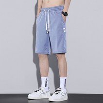 텐셀 데님반바지 남자 여름 트렌드 와이드 루즈핏 스트레이트핏 일자 핏아우터 얇은 운동 에어매쉬 캐쥬얼 5부