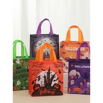 할로윈 부직포가방 사각 마녀 호박 해골 선물포장 답례품, 3.두꺼운 스타일 매질 22x23x11cm