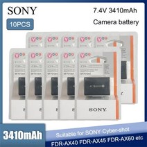 대용량 NP-FV100A 소니 PXW-X70 PXW-Z90 HXR-NX80 NX70 FDR-AX700 AX60 AX100E AXP55 캠코더 호환 NP-FV100, 10PCS NP-FV100A