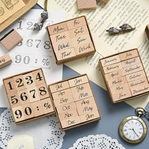 날짜 요일 월별 숫자 다꾸 우드스탬프, 4.월별 B (WS-458)