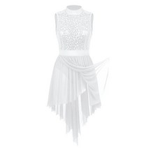 피겨복 의상 스케이트복 피겨 드레스 연습복 대회 입시 상의 남성 여성 여아 유아 팬츠 바지, 흰색, XL