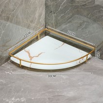 DFMEI 화장실 선반 욕실용품 대전 세면 손 세면대 수납선반 화장실 경호화풍 칫솔걸다, 흰색 바탕 금색 부채꼴 트레이 홑겹