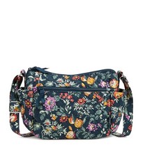 Vera Bradley 코튼 온 더 고 크로스바디 지갑 Rosy Outlook - 재활용 면, Fresh-cut Floral Green