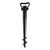 야외용 파라솔 그늘막 with handle ground anchor 낚시 스탠드 고정, 검은색