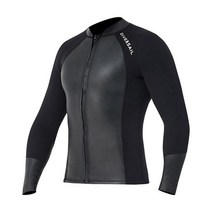 프리다이빙수트 Neoprene Wetsuit Top Scuba Diving Suit Long Sleeve Jacket Front Zip Wet for Kayaking, [08] Men XL, 08 Men XL