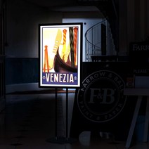 쉽지 A1 내장형 스탠드 LED 라이트패널 메뉴판 광고판 조명액자, 화이트