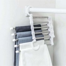 스텐 틈새활용 논슬립 접이식 5단 옷걸이 바지걸이 행거 (1+1)