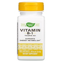 네이쳐스웨이 비타민B1 100mg 100캡슐 네이처스웨이 비타민비 영양보충제, ONE COLOR