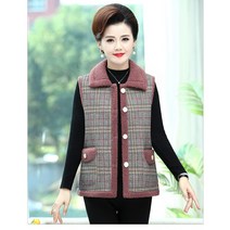 양기 체크 기모 베스트 여 추동 오버사이즈 나시 베스트 코트