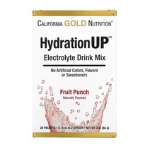캘리포니아골드뉴트리션 HydrationUP 전해질 드링크 믹스 버라이어티 20팩 4.2g