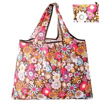 뉴템 휴대용 접이식 간편 쇼핑백 장바구니 대형, 썬플라워