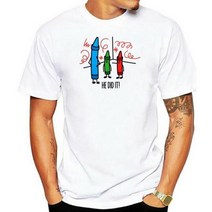 남성 티셔츠 He did it wasco 크레용, XL, Men white