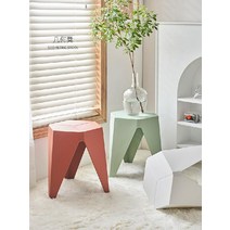 명품 베란단 홈카페 의자 모던스툴 플라스틱 디자인 야외벤치 ZUOXIA, 스퀘어 블랙